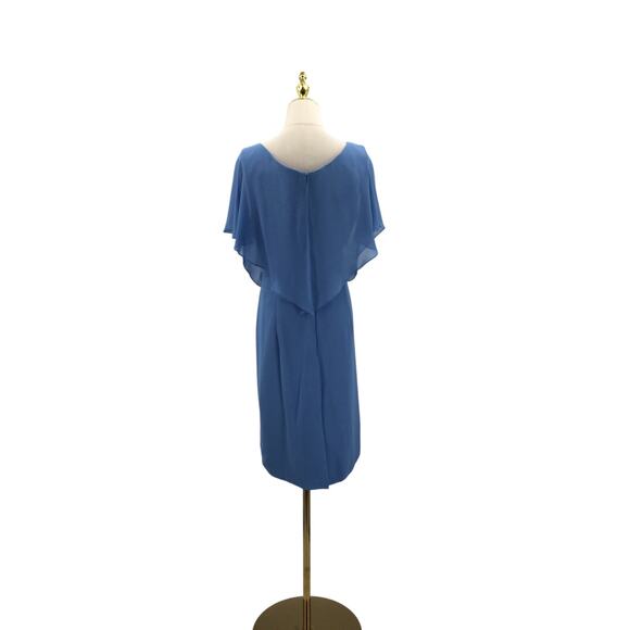 AW BRIDAL 14 1X plus blue bridesmaid mother of bride party faux wrap dress B90 - Picture 2 of 8